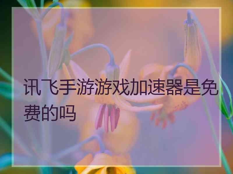 讯飞手游游戏加速器是免费的吗