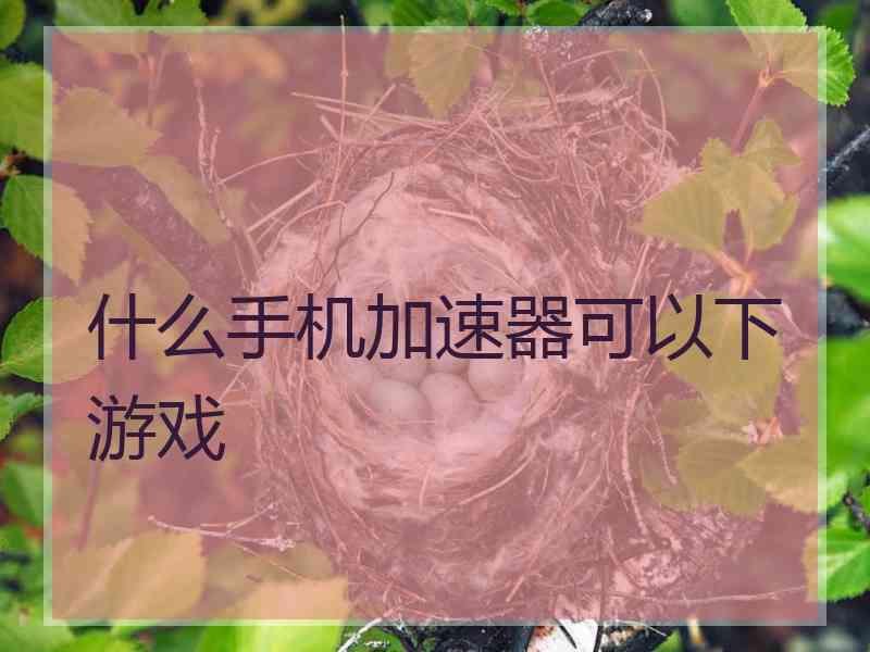 什么手机加速器可以下游戏