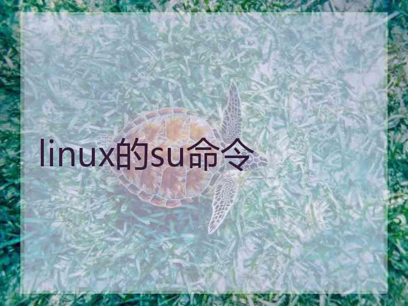 linux的su命令