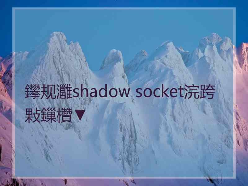 鑻规灉shadow socket浣跨敤鏁欑▼