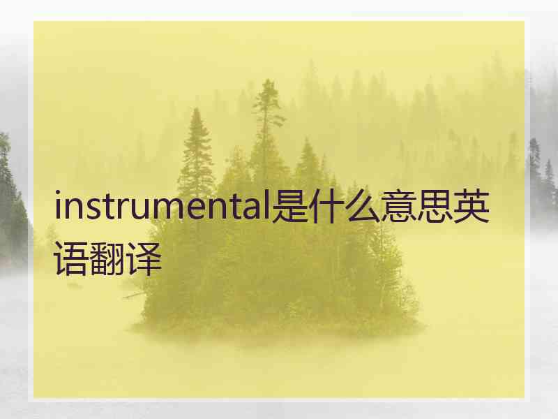 instrumental是什么意思英语翻译