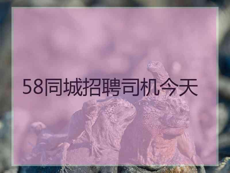 58同城招聘司机今天