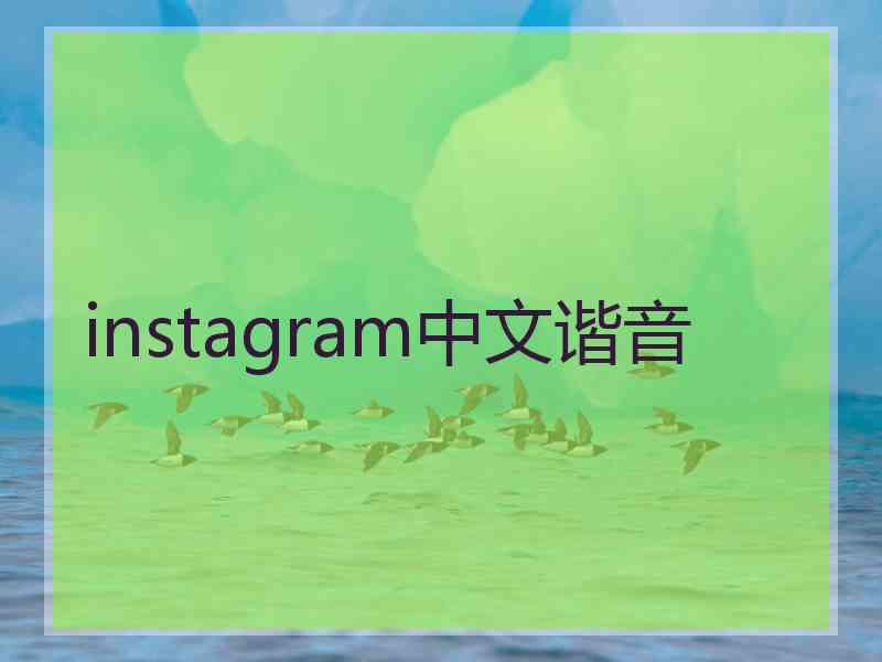 instagram中文谐音