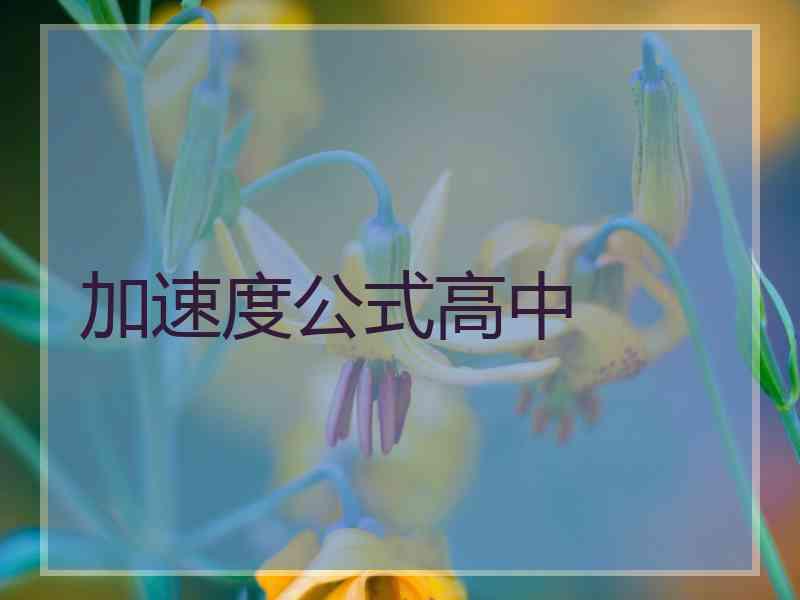 加速度公式高中