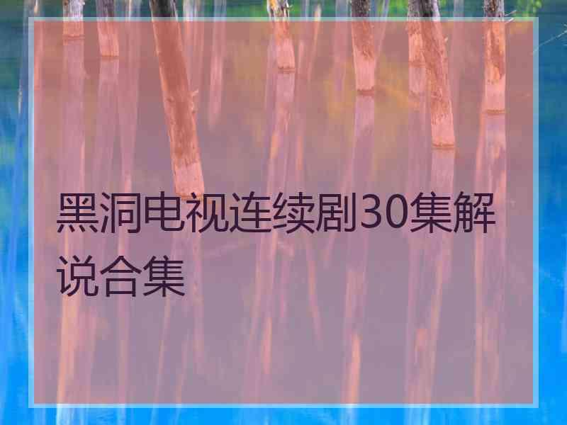 黑洞电视连续剧30集解说合集