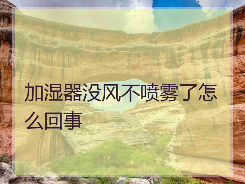 加湿器没风不喷雾了怎么回事