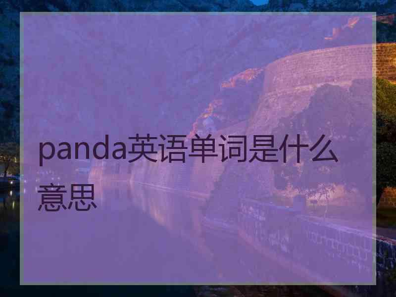 panda英语单词是什么意思