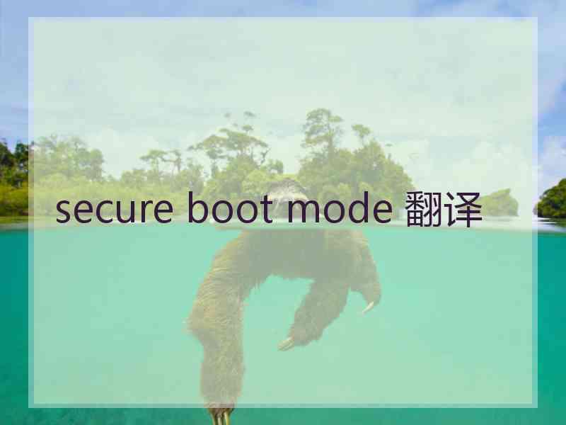 secure boot mode 翻译