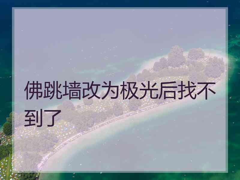 佛跳墙改为极光后找不到了