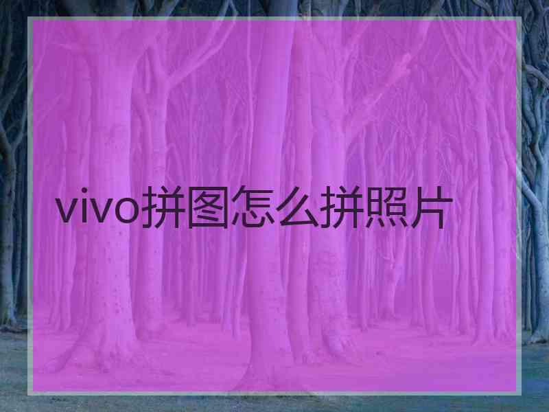 vivo拼图怎么拼照片