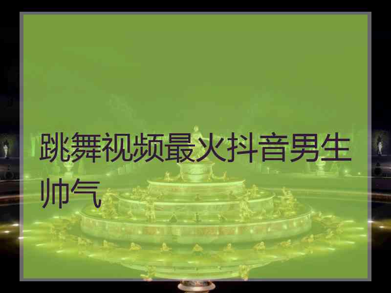 跳舞视频最火抖音男生帅气