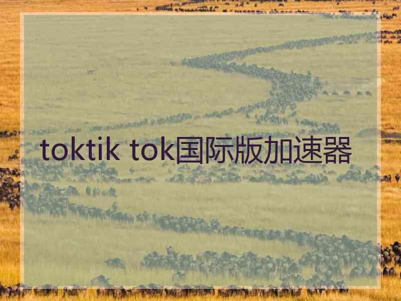 toktik tok国际版加速器