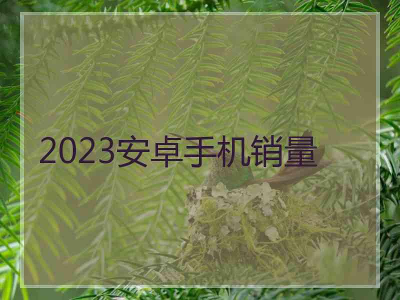 2023安卓手机销量