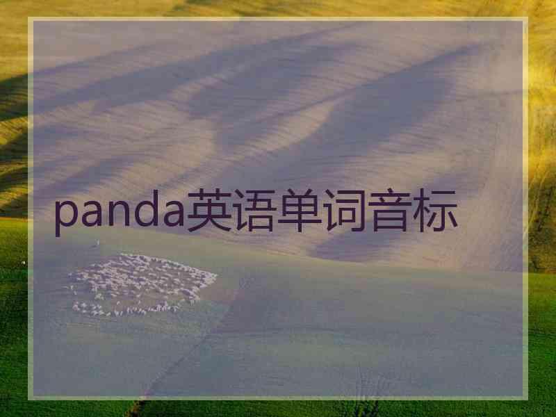 panda英语单词音标