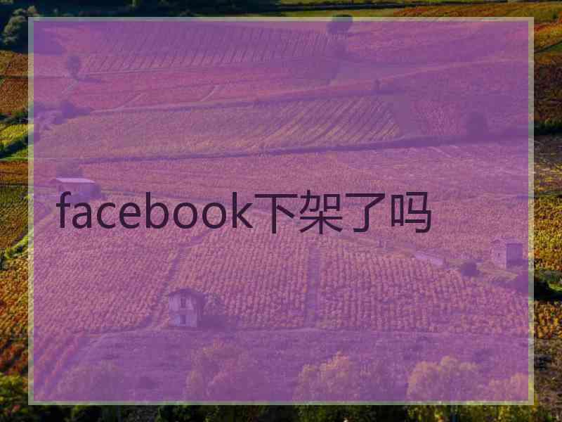 facebook下架了吗