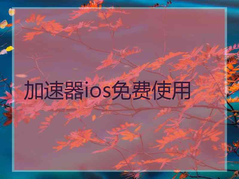 加速器ios免费使用