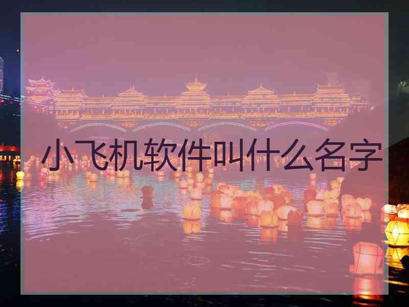 小飞机软件叫什么名字