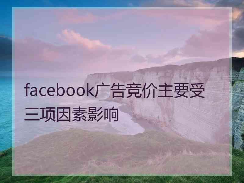 facebook广告竞价主要受三项因素影响