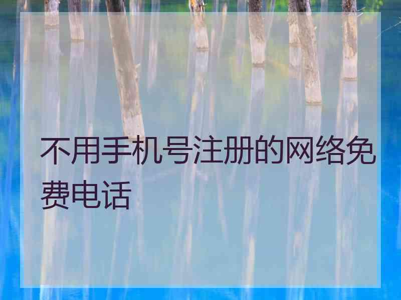 不用手机号注册的网络免费电话