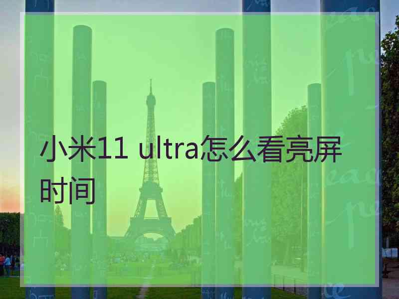 小米11 ultra怎么看亮屏时间