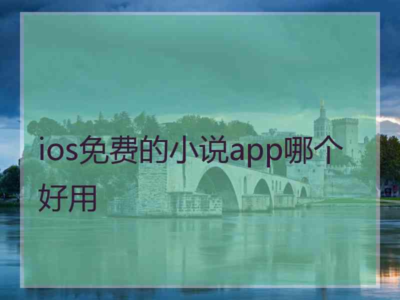 ios免费的小说app哪个好用