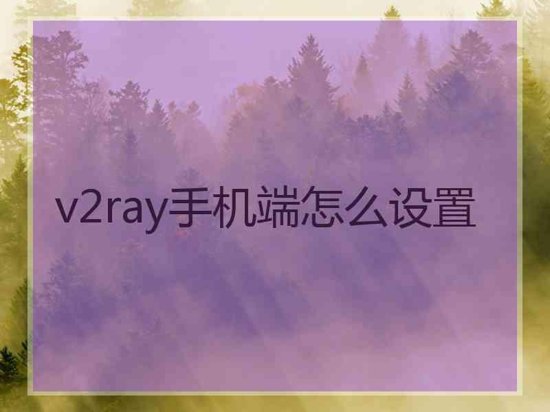 v2ray手机端怎么设置