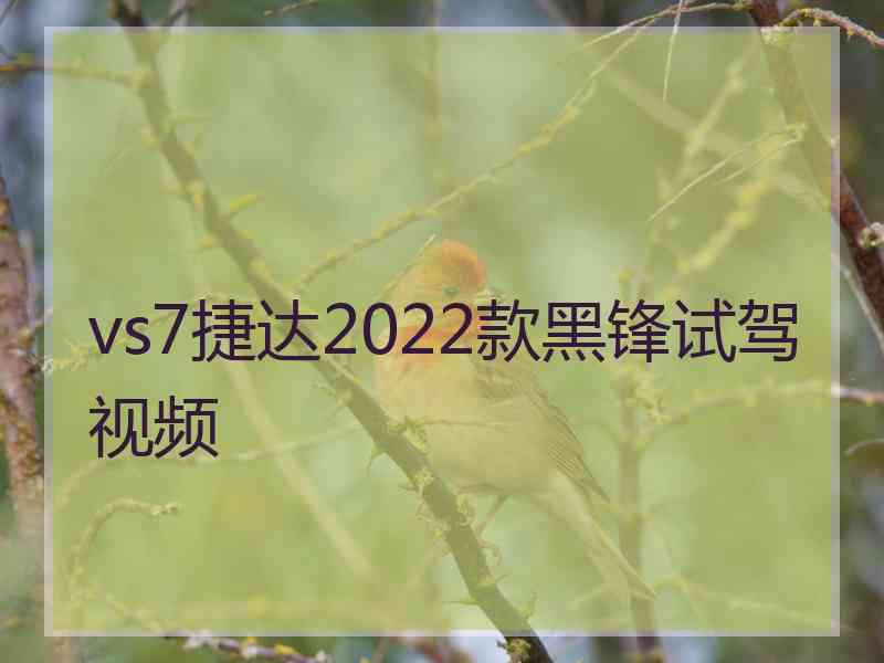 vs7捷达2022款黑锋试驾视频