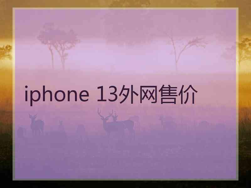 iphone 13外网售价