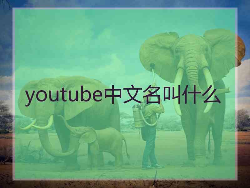 youtube中文名叫什么