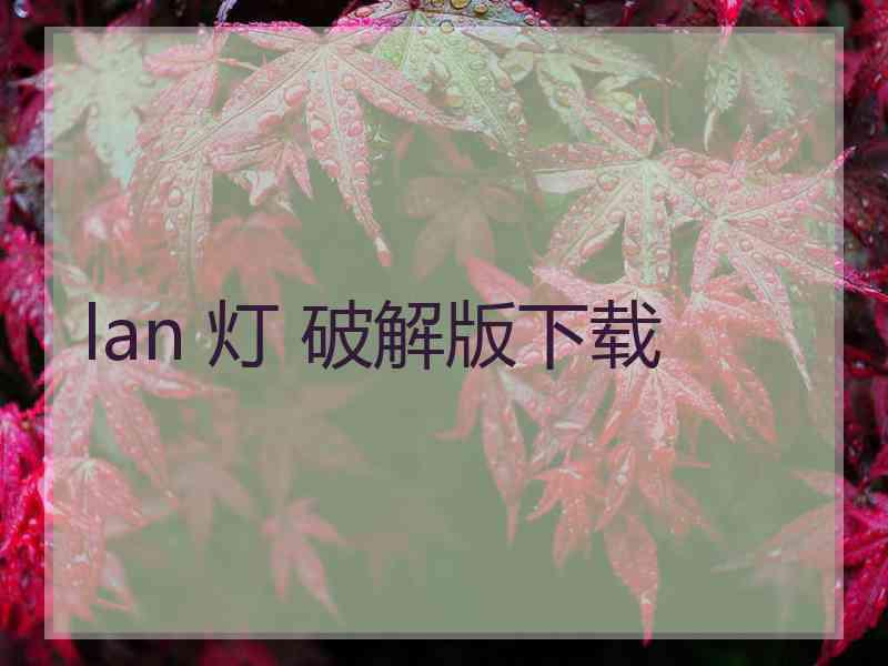 lan 灯 破解版下载