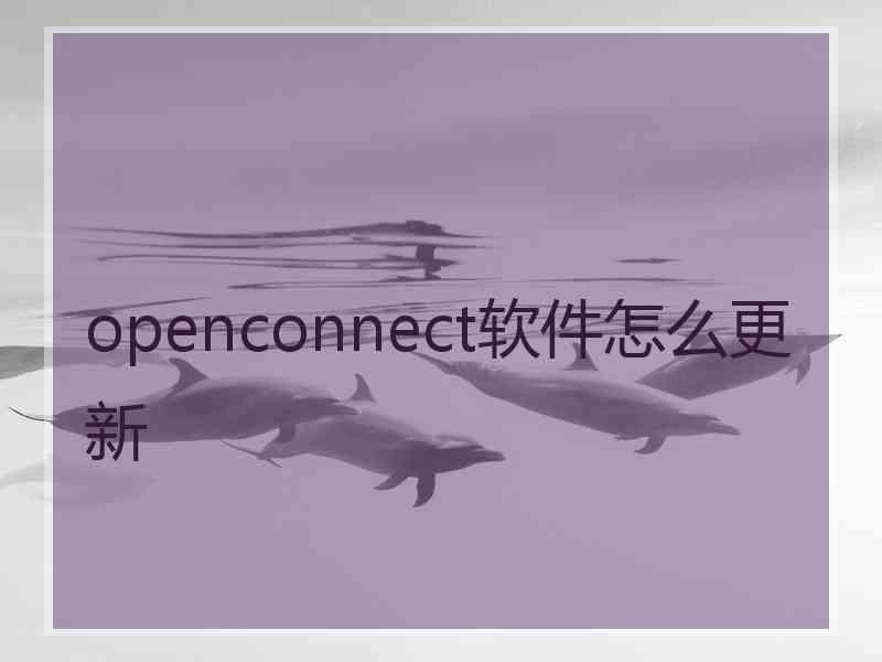 openconnect软件怎么更新