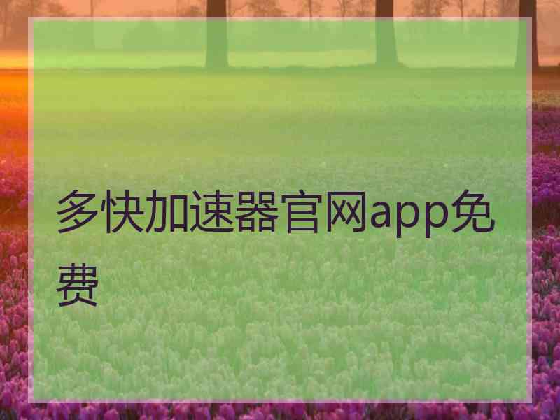 多快加速器官网app免费