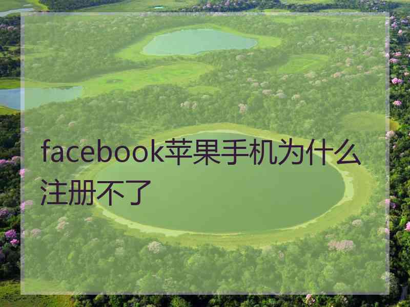 facebook苹果手机为什么注册不了