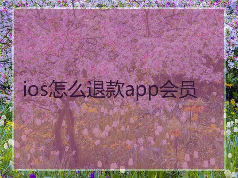 ios怎么退款app会员