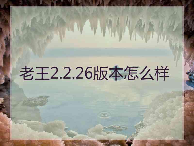 老王2.2.26版本怎么样