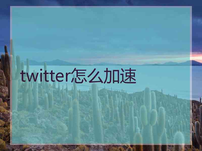 twitter怎么加速