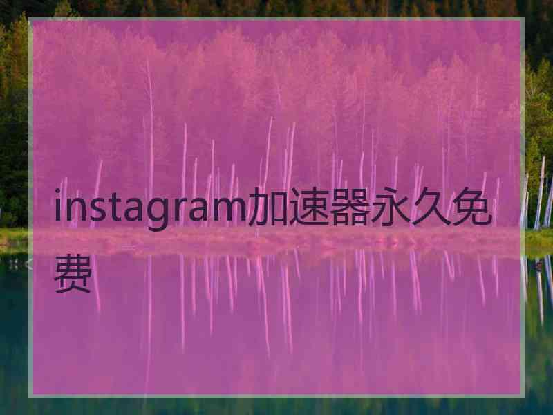 instagram加速器永久免费