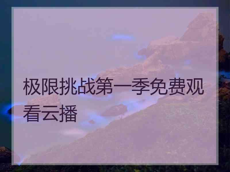 极限挑战第一季免费观看云播