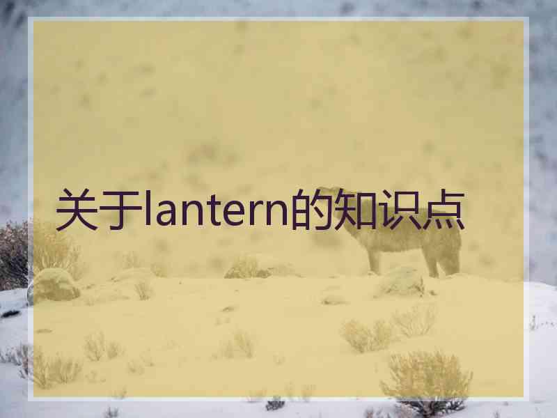 关于lantern的知识点