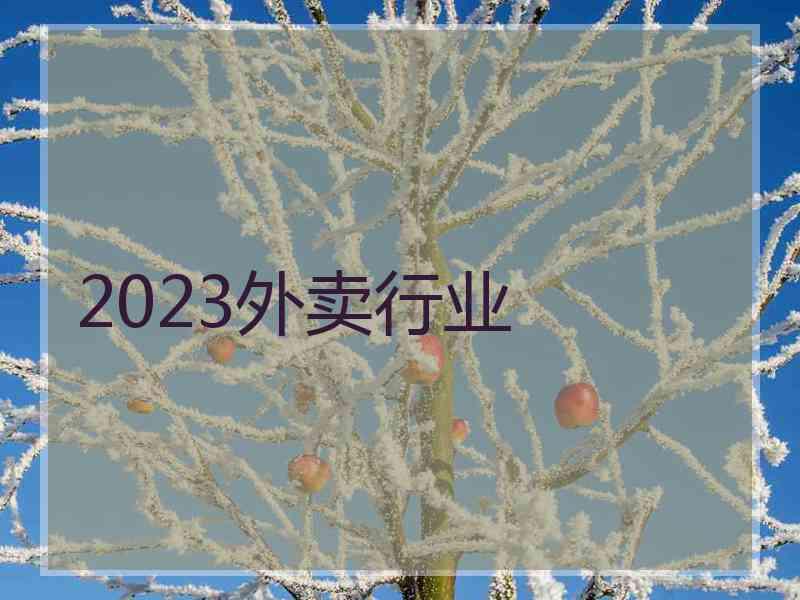 2023外卖行业