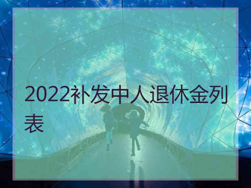 2022补发中人退休金列表