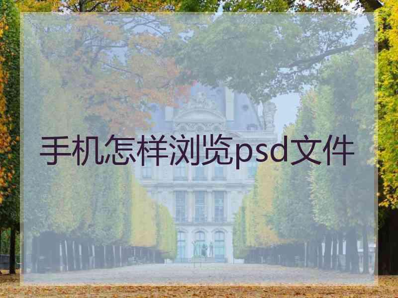 手机怎样浏览psd文件