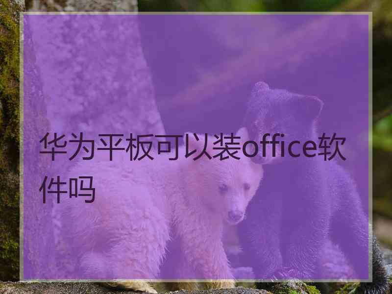 华为平板可以装office软件吗