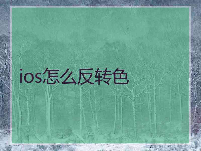 ios怎么反转色