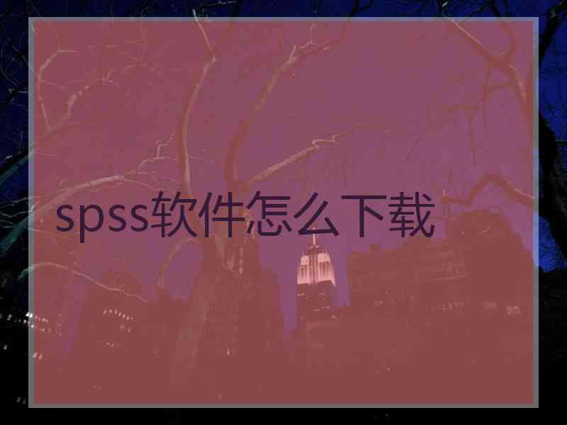 spss软件怎么下载