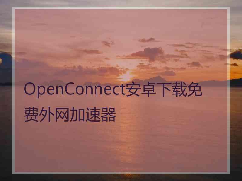 OpenConnect安卓下载免费外网加速器