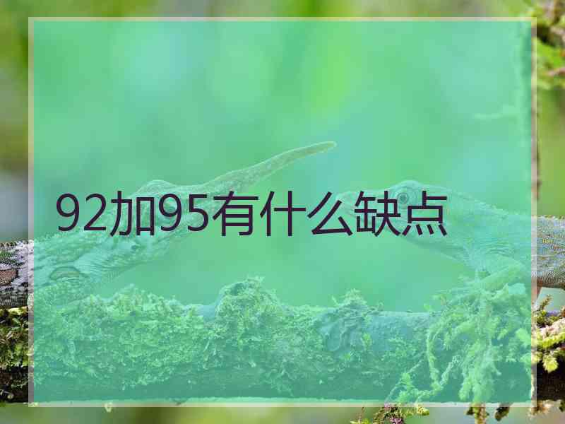 92加95有什么缺点