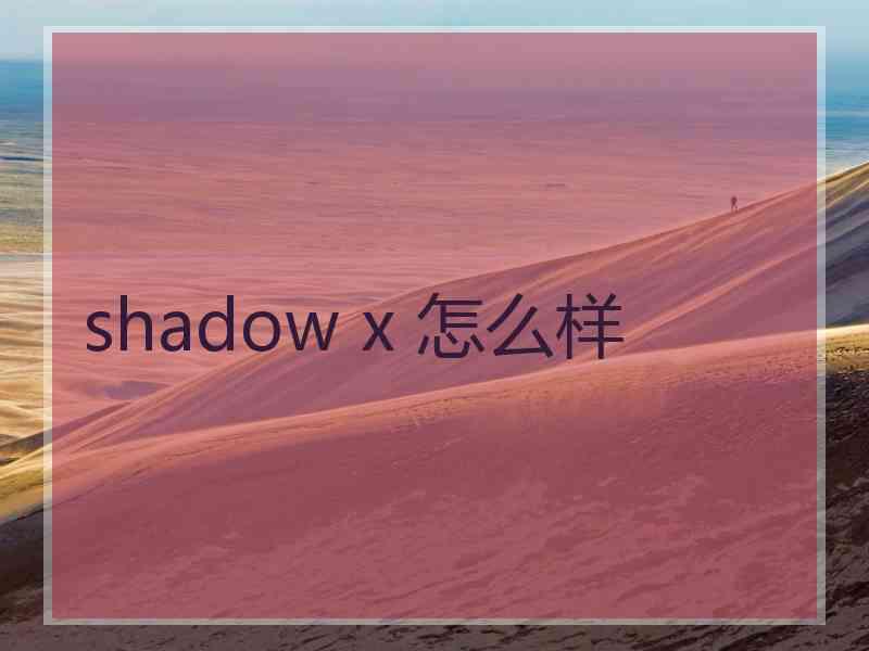 shadow x 怎么样