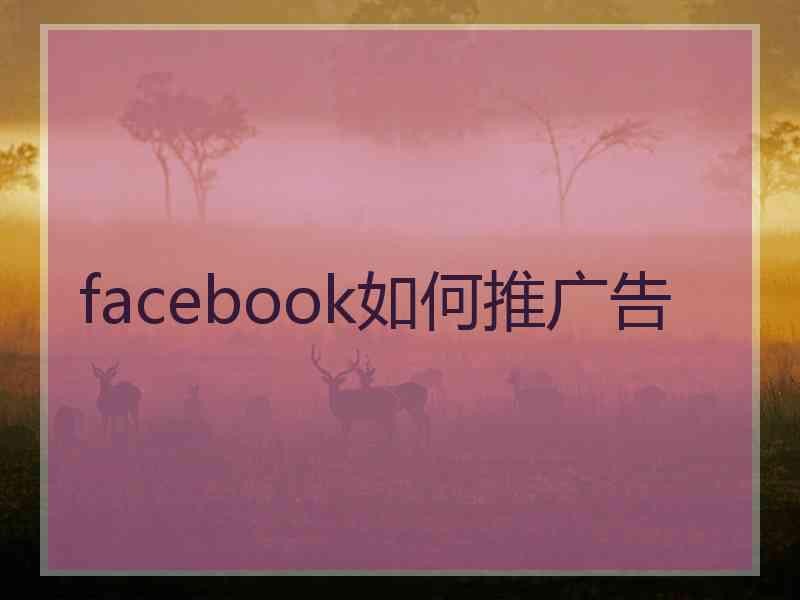 facebook如何推广告