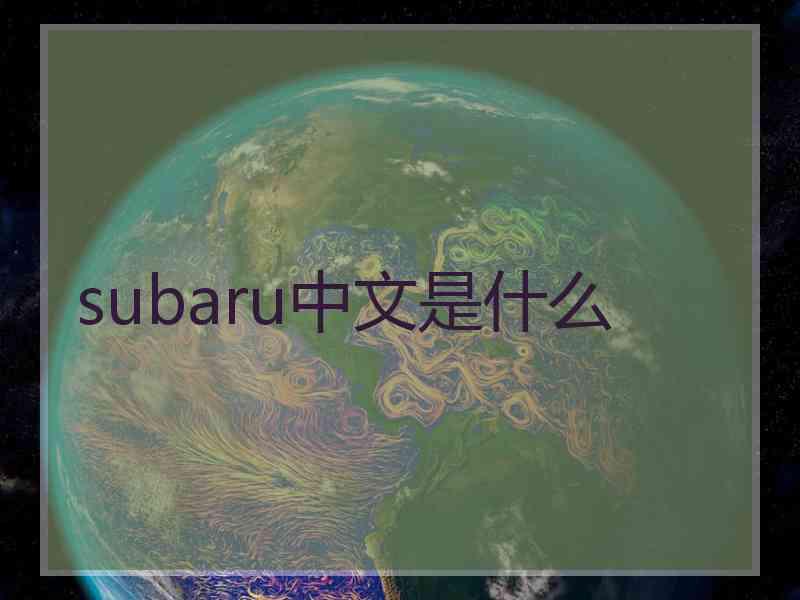 subaru中文是什么